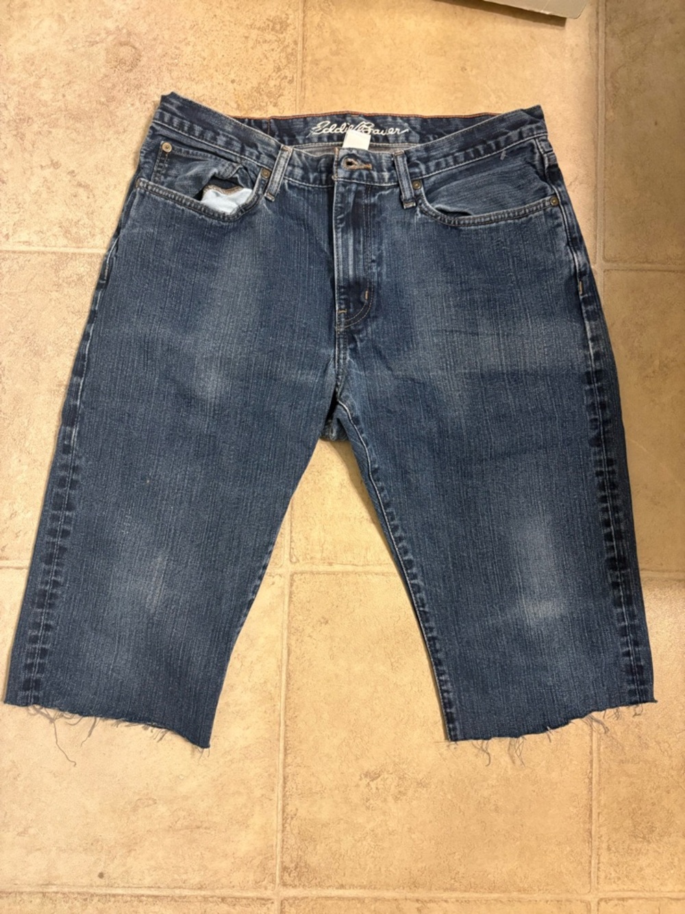 Eddie Bauer Men’s Dark Indigo Cutoff Denim Shorts